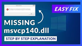 msvcp140dll Missing Error  How to Fix  2 Fixes  2021 [upl. by Skardol]