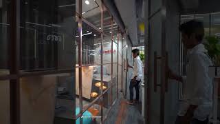 new glassdoor glass office officepartition profile rosegold clear box interiordesign pune [upl. by Yadrahc]