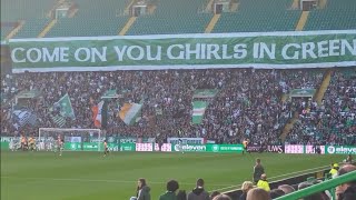 HUGE ULTRAS Section at Celtic Womans Game  Green Brigade amp BHOYS  The Celtic End [upl. by Helbonna]