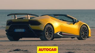 Lamborghini Huracan Performante Spyder 2018 review  Autocar [upl. by Nonnairb]