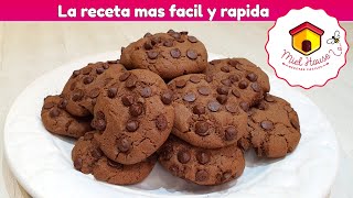 Como hacer galletas de chocolate EN MINUTOS receta fácil y rápida [upl. by Patman]