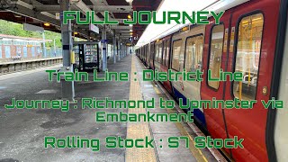 District Line from Richmond to Upminster via Embankment  Full Journey [upl. by Manny]