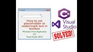 How to set placeholder in textbox  C  Microsoft Visual Studio 2015 [upl. by Adeehsar]