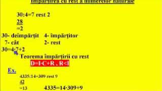 Impartirea cu rest  lectia [upl. by Airolg]