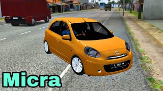 Nissan Micra Driving  Bussid Car Mod  Bus Simulator Indonesia Gameplay [upl. by Gnep649]