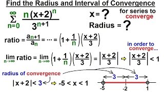 Calculus 2 Infinite Sequences and Series 48 of 86 Find Radius amp x for Series to Converge [upl. by Etterrag939]