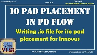 IO pad placement  io file writing  pad placement in Physical design flow [upl. by Lukash]