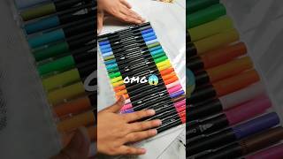 Unboxing stationery  brush pen set dual tip from Amazon 😍💗✨shorts viral trending [upl. by Ranzini]