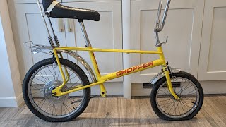 Raleigh chopper fizzy lemon build update  DIY paint job  new bars and mudguards 😄👍 [upl. by Nylimaj]