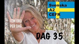 Lär dig svenska  Dag 35  Fem ord per dag  A2nivån CEFR  Learn Swedish  71 undertexter [upl. by Domingo]