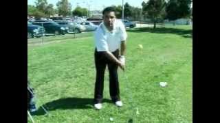 Golf lesson  how to chip with a lob wedge [upl. by Ayrad]