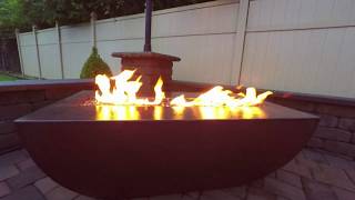 Demonstration of a Copper Fire Pit Burning  HPC Fire Phoenix Trough Fire Pit [upl. by Soraya788]