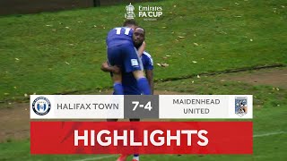 The Shaymen Win Eleven Goal Thriller  Halifax Town 74 Maidenhead United  Emirates FA Cup 202122 [upl. by Karola]