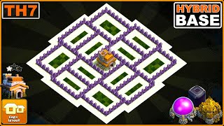 NEW BEST TH7 TrophyHybrid Base 2023 Copy Link  COC Town hall 7 Base Design [upl. by Anelrihs]