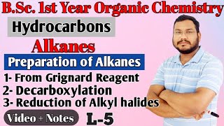 Preparation of Alkanes From Grignard Decarboxylation of acid salts Reduction of Alkyl halides [upl. by Glendon]