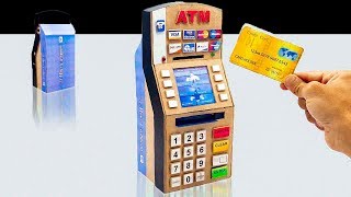 How to Make a ATM  ATM Piggy Bank From Hardboard  DIY ATM at Home [upl. by Tur]