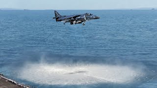 US AV8B Harrier’s Insane Takeoff And Landing Operations in The Ocean [upl. by Semreh]