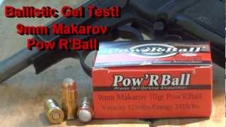 9mm Makarov Pow R Ball Ballistic Gel Test [upl. by Aniweta982]