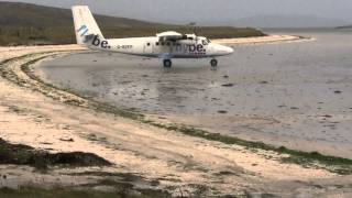 Loganair Twin Otter Take Off at Barra [upl. by Amihc]