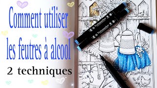 Comment utiliser des feutres à alcool Coloriage adulte [upl. by Yddub709]