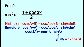 PreCalculus  Trigonometry Trig Identities 31 of 57 Proof cos2x1cos2x2 [upl. by Kola928]