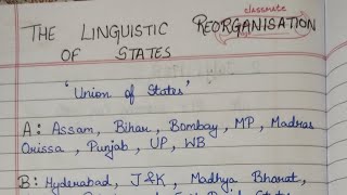 The Linguistic Reorganization of States Class 12th Chapter 2 ISC History [upl. by Russia25]