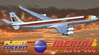 IBERIA Cockpit A340600 Mexico City [upl. by Ayocal]