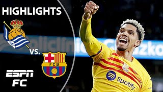 🚨 DRAMA AT THE FINISH 🚨 Real Sociedad vs Barcelona  LALIGA Highlights  ESPN FC [upl. by Bartley463]