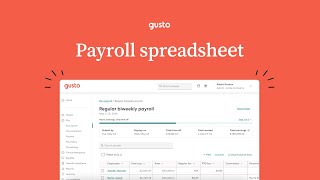 How to Run Payroll with Gustos Payroll Spreadsheet [upl. by Akira208]