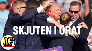 Donald Trump skjuten under tal quotGick genom öratquot [upl. by Syramad70]