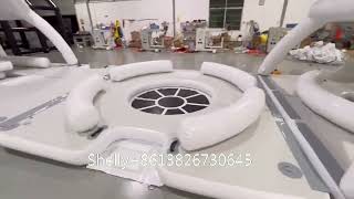 Water Floating Platforms Dock Inflatable Aqua Banas With Tent [upl. by Aihsyla]