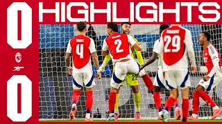 DAVID RAYA MAKES INCREDIBLE DOUBLE SAVE 🤯  HIGHLIGHTS  Atalanta v Arsenal 00  Champions League [upl. by Olympium]