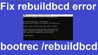 Bootrec rebuildbcd the system cannot find the path specified fix  bcd boot error windows 1011 [upl. by Orazal613]