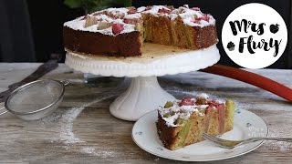 Versunkener Rhabarberkuchen köstlich und schnell zubereitet  backen mit Mrs Flury [upl. by Hna]