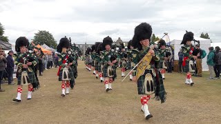 Huntly amp District Pipe Band playing Fields of Flanders on the march at 2022 Aboyne Highland Games [upl. by Siekram]