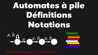 Automates à pile  définition configurations mots et langages reconnus [upl. by Dutch]