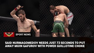 UFC 294 results Said Nurmagomedov Stops Muin Gafurov With Stunning Opening Minute Guillotine Choke [upl. by Lydia]