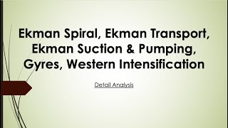 Ekman Spiral and Ekman Transport amp Western Intensification [upl. by Feliza488]