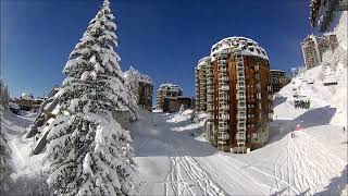 Avoriaz  skiing accros the village [upl. by Anaynek]