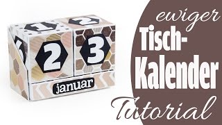 Tutorial Ewiger Tischkalender  Perpetual Calendar aus Papier  DEUTSCH [upl. by Remark]