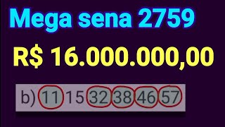 Mega sena 2759 A dezena 25 foi forte nos últimos 46 sorteios mas está atualmente com 9 falhas [upl. by Ronica717]