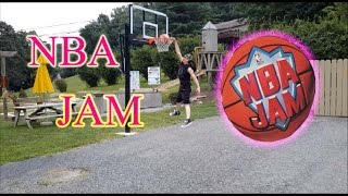 NBA JAM Edition of 56 White Guy Dunking on 8 Foot Basketball Court LoL [upl. by Hanson]