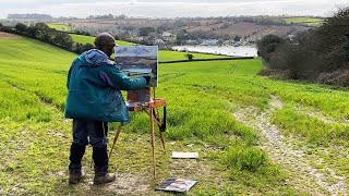 Plein Air Painting Landscape  Part 2  Mylor Creek Cornwall [upl. by Grannias973]