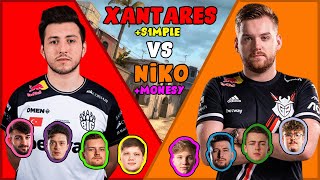 Xantares vs Niko pt2 With S1mple and Monesy  FPL Csgo Stream Battles [upl. by Marko38]