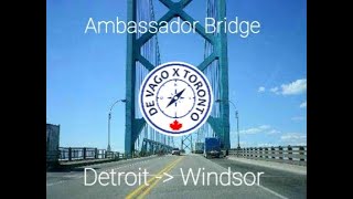 Ambassador bridge from Detroit MI to Windsor ON [upl. by Nohsram]