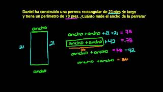 Encontrar el ancho a partir del perímetro y el largo [upl. by Nesnej]