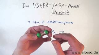 VSEPR EPAModell  Strukturen bei 1 bzw 2 Elektronenpaaren [upl. by Atiras129]