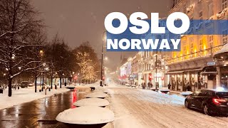 Oslo Norway 🇳🇴 January  19  2023  4KHDR Walking Tour [upl. by Yeldua]