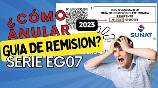 COMO ANULAR GUIA DE REMISION 2023 [upl. by Jacoby]