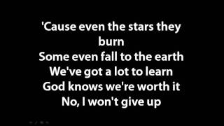 Jason Mraz  I wont give up lyrics [upl. by Merrill]